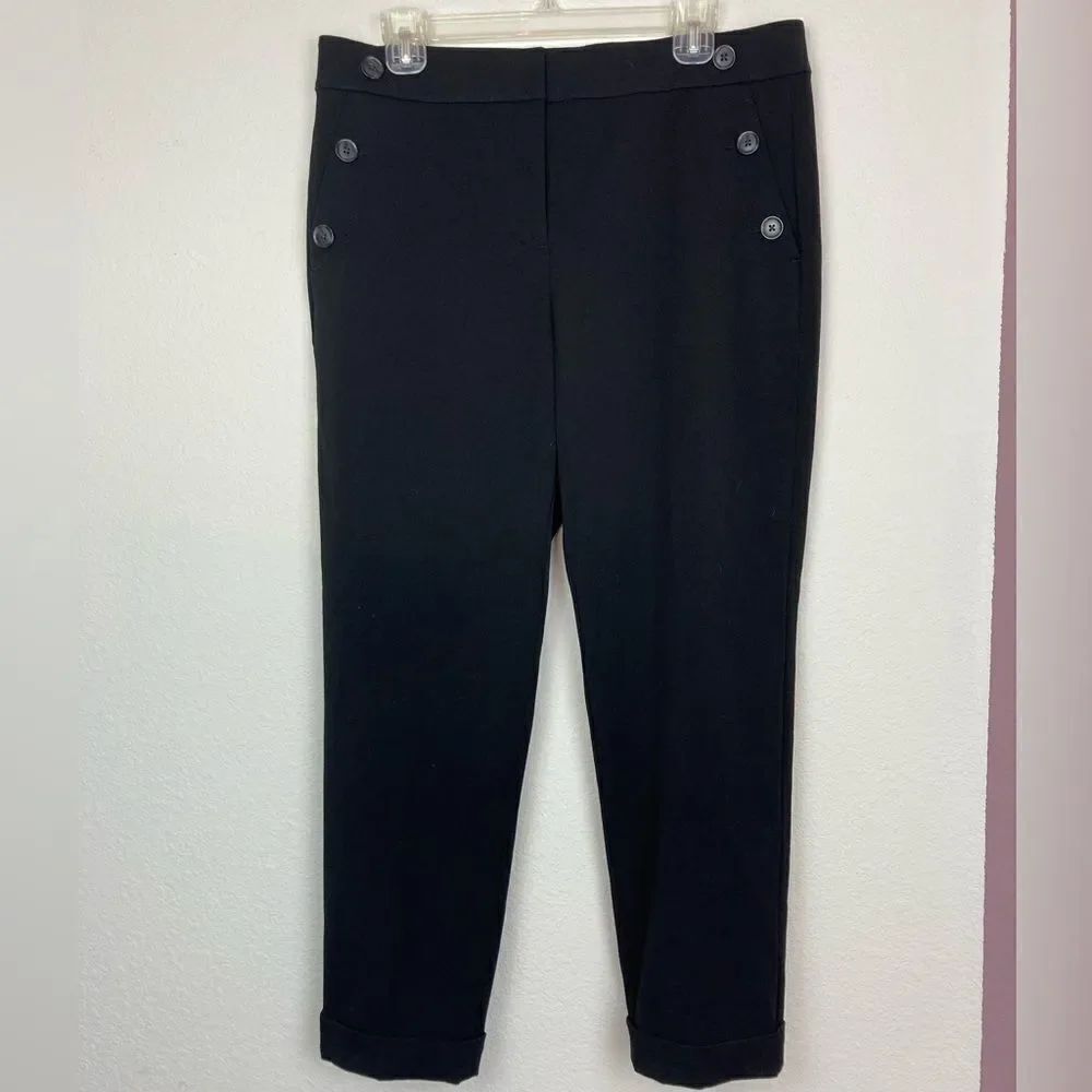 LOFT NWT cuffed crop trousers w/ buttons on front pockets
